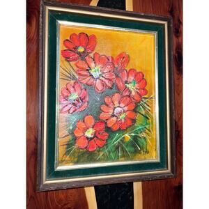 Vintage Handpainted Flower art